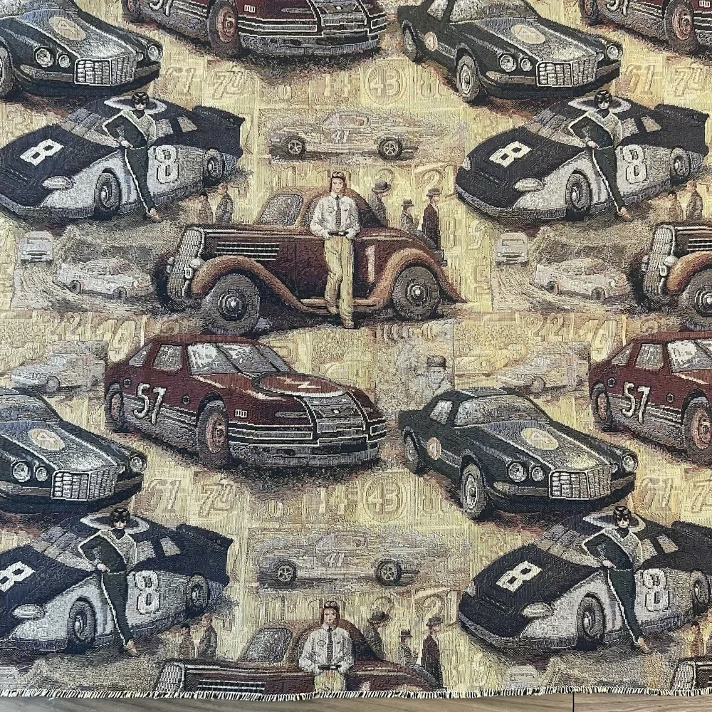 Vintage Racing Car Tapestry Upholstery Fabric 87